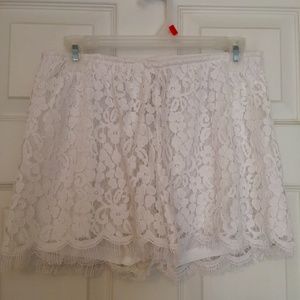 White Lace Shorts